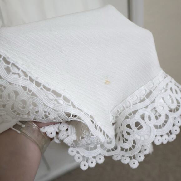 Lulus Sweeten the Occasion White Lace Short Sleeve Maxi Dress L Wedding Boho - Picture 7 of 11